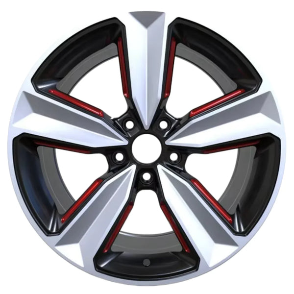 New 17 18 Inch Aluminium Alloy Five Spoke Wheels Black Silver 5x114.3 5x112 5x120 ET35 Wholesale