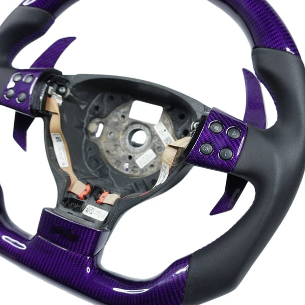 Volant carbone cuir avec écran LED pour Volkswagen B6 et Golf 5 GTI R