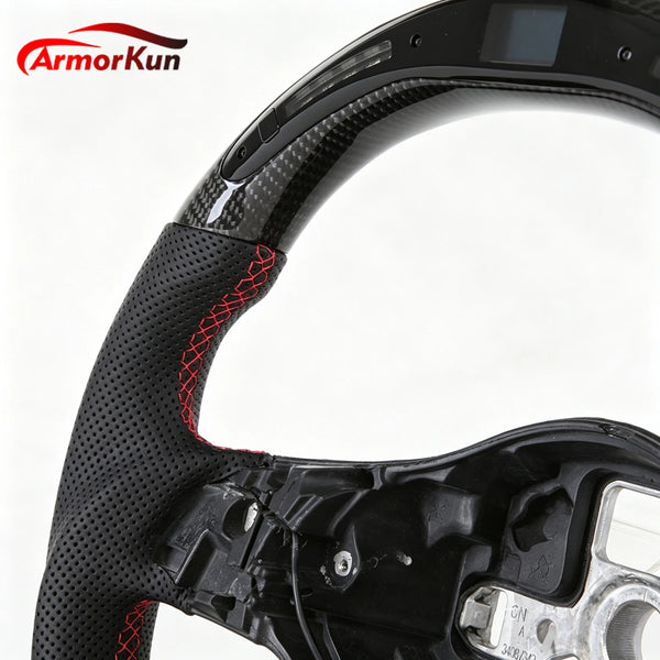 Volant carbone cuir LED pour Volkswagen Golf MK5 à MK7.5 GTI