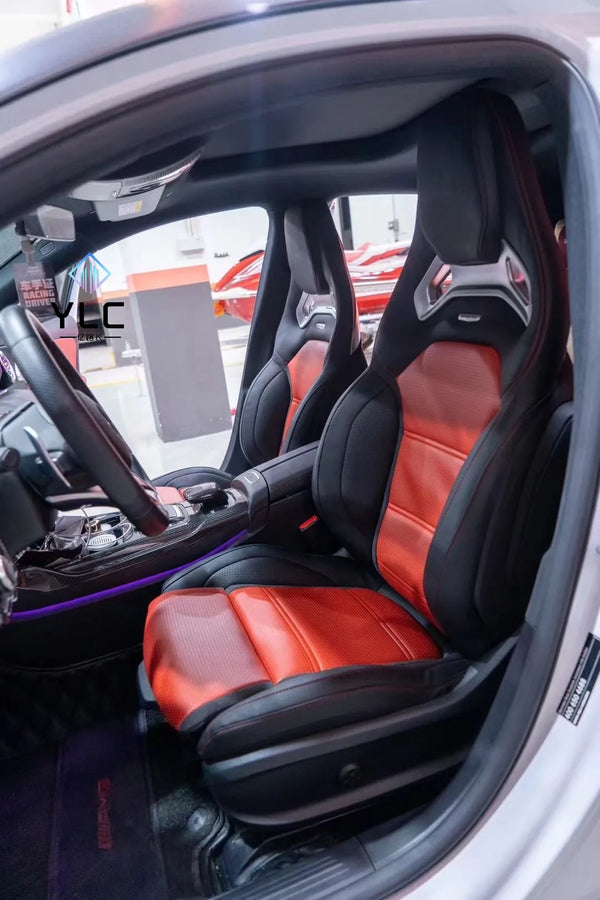 Sièges sport YLC cuir rouge et noir Mercedes Classe G W464, 2019–2024