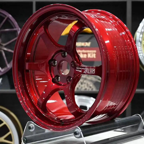 Jantes forgées GT Advan Racing R6 rouge ou bleu, multi-entraxe