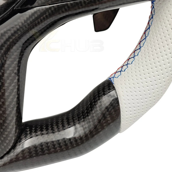 Avec Vibration chauffant fibre de carbone LED volant pour BMW X3M F97 X5M F85 G01 G02 G20 F21 G22 G30 X5 G05 X6 G06 M4 G82 M3