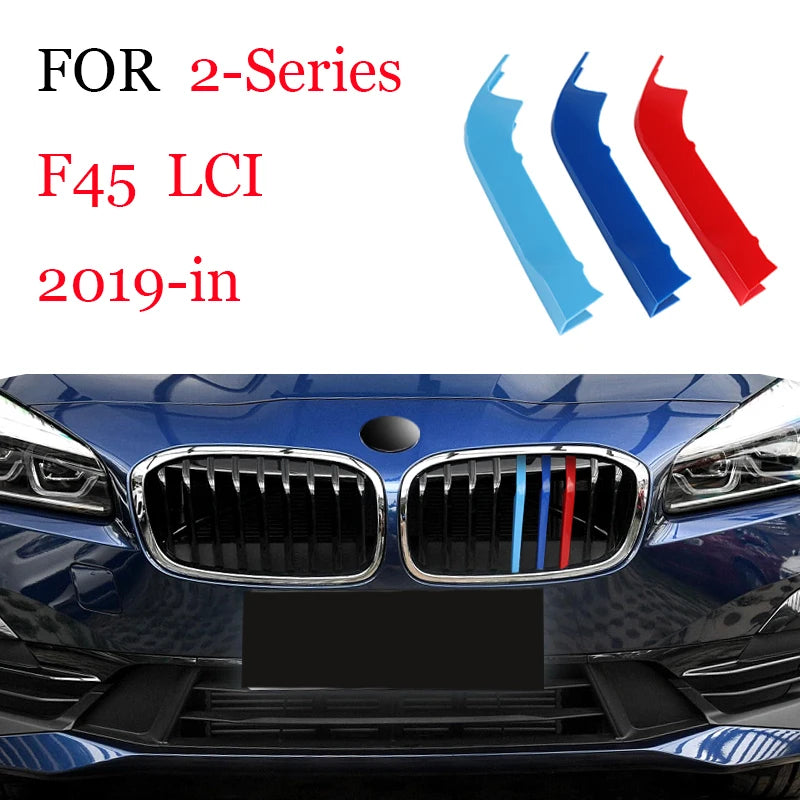 Bandes de garniture de calandre avant, 3 pièces, pour BMW série 1 2 3 4 5 6 7 8 X1 X2 X3 X4 X5 X6 X7 Z4 E46 E90 F30 E60 E81 F20 F45 F36 F10 F48 F25