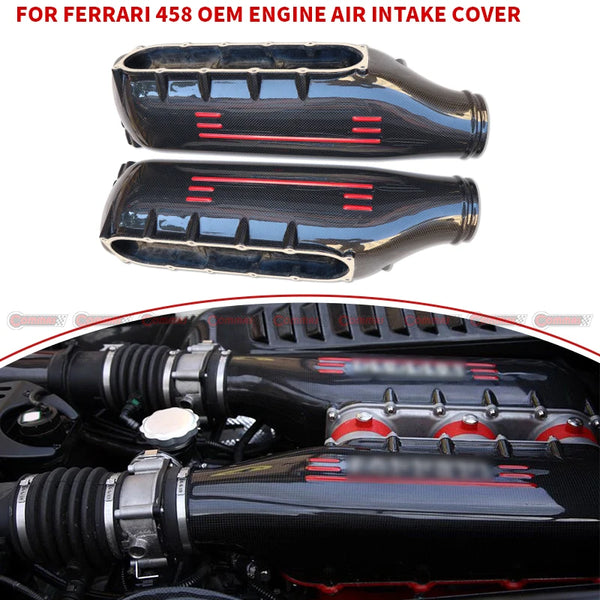 Cache admission carbone sec style OEM Ferrari 458 — vue 1