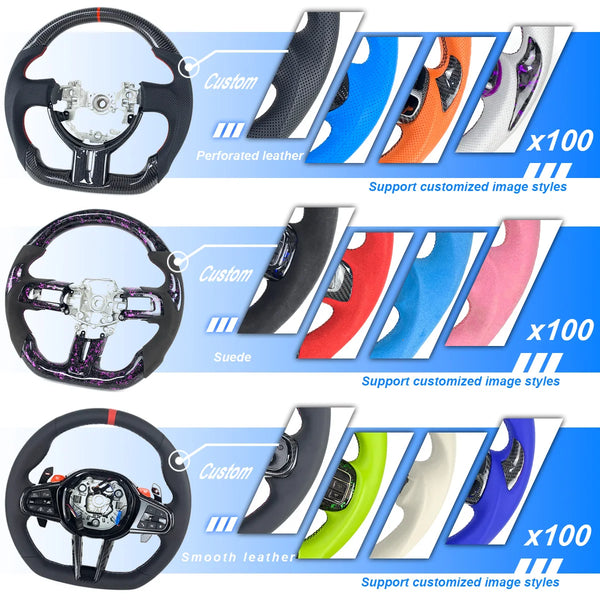 Volant carbone sport LED haut de gamme pour Volkswagen Golf 6 et Polo GTI