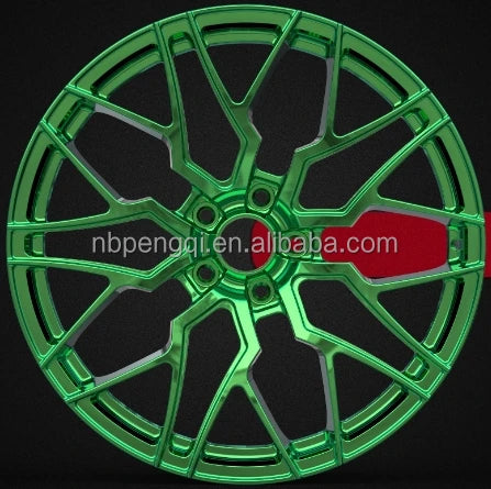 Jantes forgées monobloc vert poli multi-branches, 19 à 21 pouces