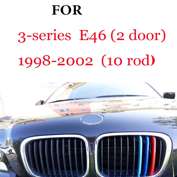 Bandes de garniture de calandre avant, 3 pièces, pour BMW série 1 2 3 4 5 6 7 8 X1 X2 X3 X4 X5 X6 X7 Z4 E46 E90 F30 E60 E81 F