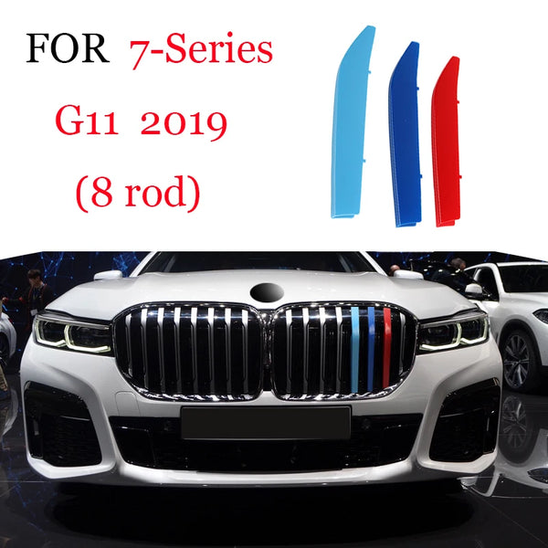 Bandes de garniture de calandre avant, 3 pièces, pour BMW série 1 2 3 4 5 6 7 8 X1 X2 X3 X4 X5 X6 X7 Z4 E46 E90 F30 E60 E81 F