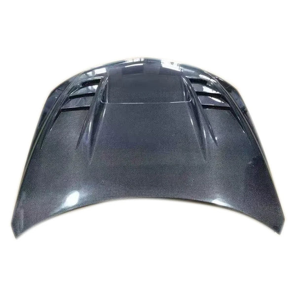 Capot FRP aspect carbone style VR-S Subaru WRX STI, 2008–2014 — vue 3