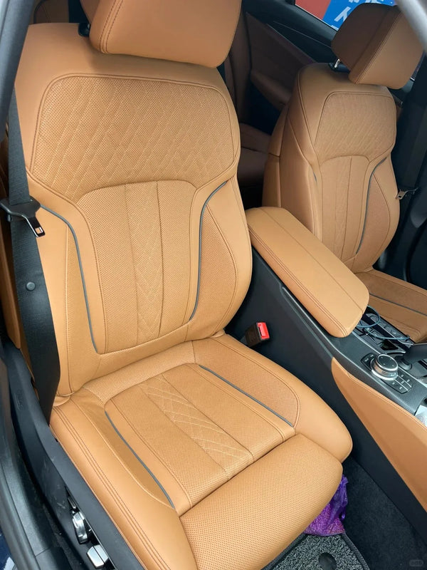Housses de sièges baquets carbone et similicuir pour BMW