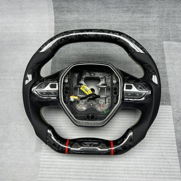 Volant sport en fibre de carbone pour Peugeot – montage Plug & Play