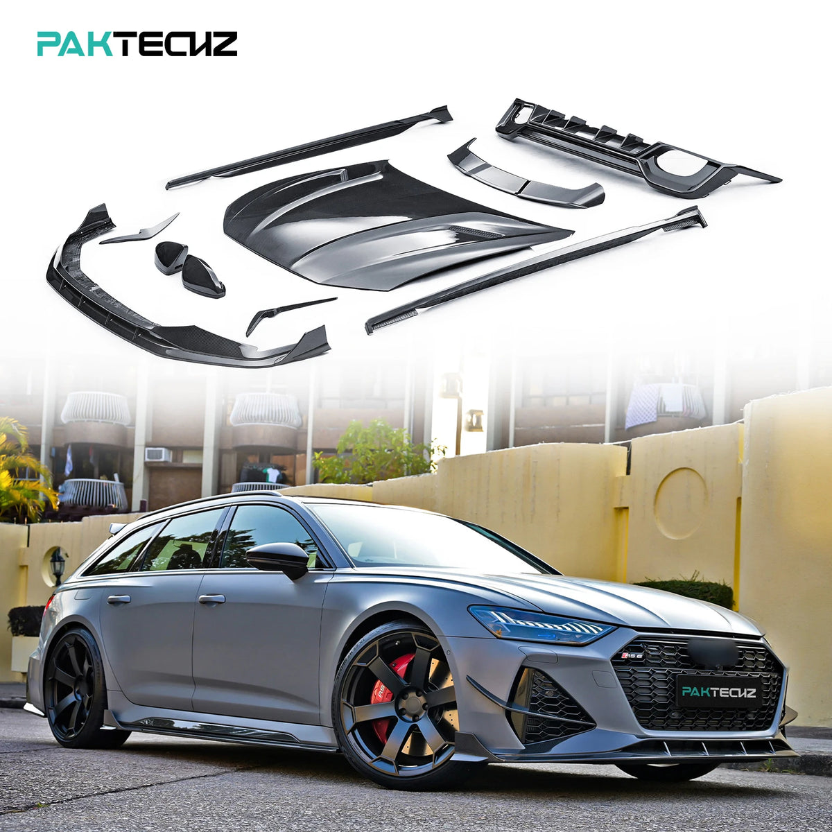Kit carrosserie carbone Paktechz pour Audi RS6/RS7 C8