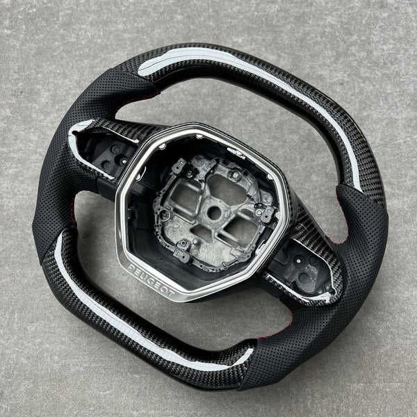 Volant sport en fibre de carbone pour Peugeot – montage Plug & Play