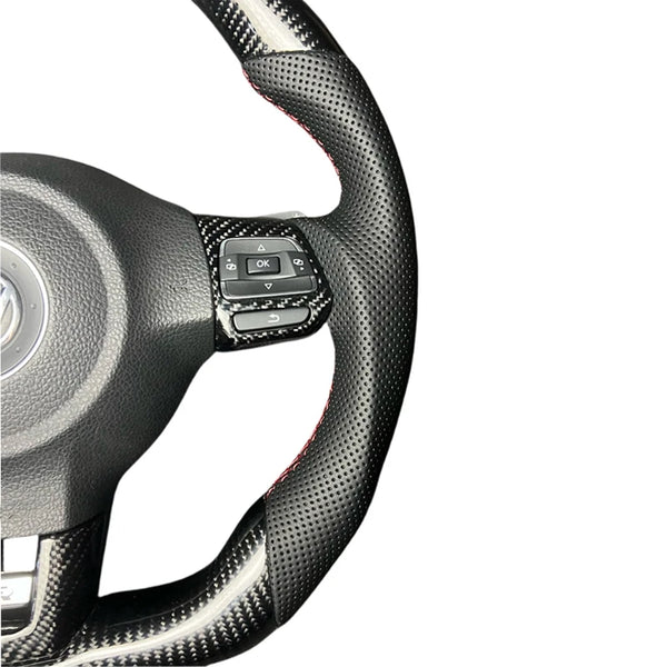 Kit d’habillage carbone brillant pour volant Volkswagen Golf MK5 à MK7