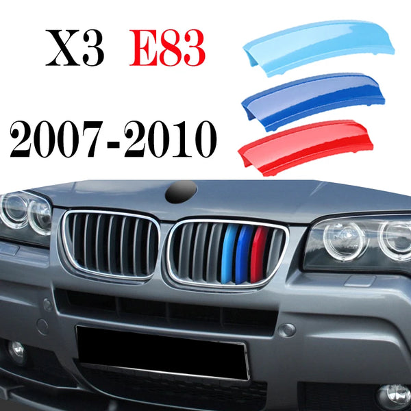 Bandes de garniture de calandre avant, 3 pièces, pour BMW série 1 2 3 4 5 6 7 8 X1 X2 X3 X4 X5 X6 X7 Z4 E46 E90 F30 E60 E81 F