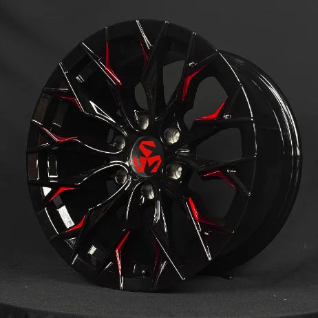 Jantes Forgées SJ Noir Brillant 22 pouces – Entraxe 5x114.3/5x120/6x139.7 – Honda, Toyota, Ford