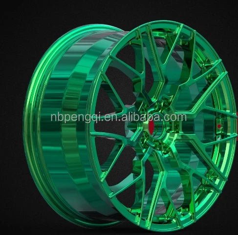 Jantes forgées monobloc vert poli multi-branches, 19 à 21 pouces