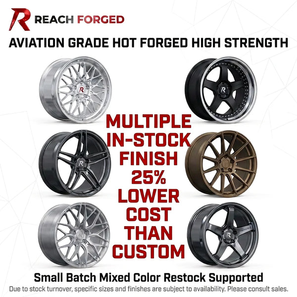 Reach Forged 6061 T6 Monoblock Wheels Five Spoke V Shape Machined Face Alloy Rims Fit European Luxury Sedans SUVs in Sto