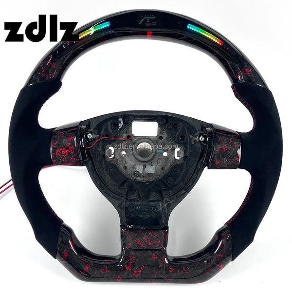 Volant carbone forgé rouge avec écran LED pour Volkswagen Golf MK5 GTI