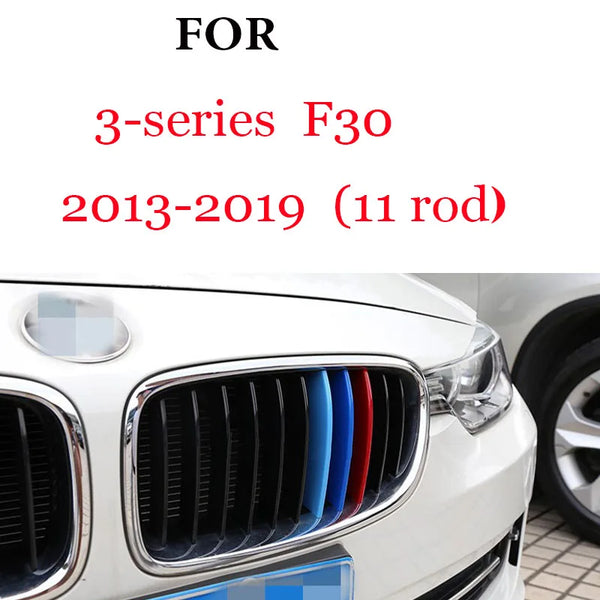 Bandes de garniture de calandre avant, 3 pièces, pour BMW série 1 2 3 4 5 6 7 8 X1 X2 X3 X4 X5 X6 X7 Z4 E46 E90 F30 E60 E81 F