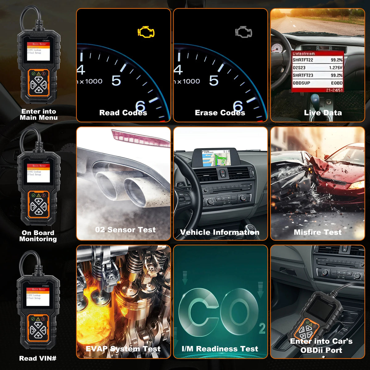 Lecteur de diagnostic automobile OBD CY3001 — vue 5