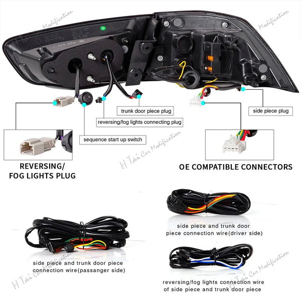 Paire de feux arrière LED pour Mitsubishi Lancer EVO X 2008-2018, clignotants dynamiques