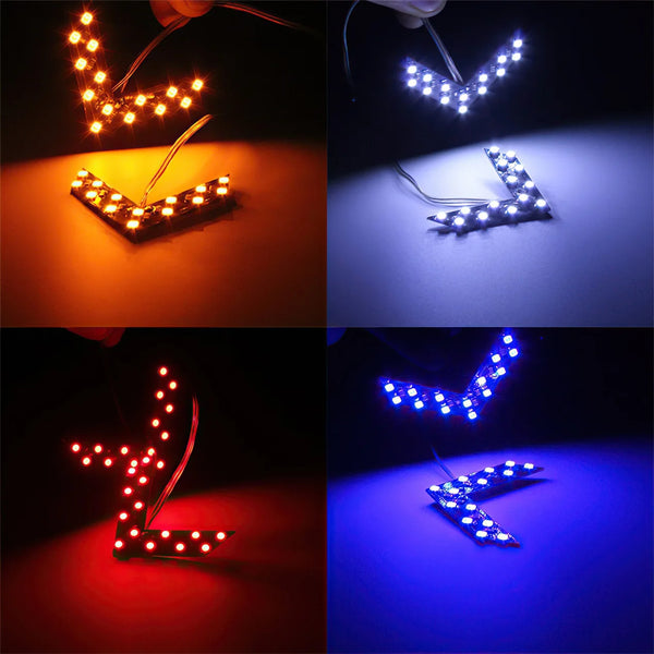 Lot de 2 clignotants LED à flèche pour rétroviseur, 12V 14 SMD – Universel