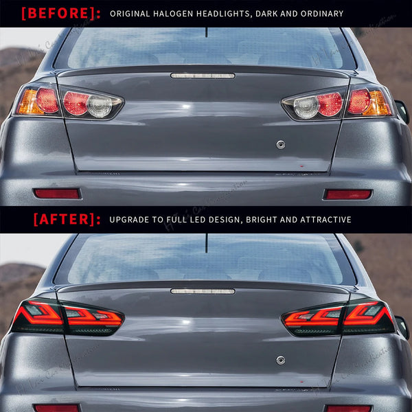 Paire de feux arrière LED pour Mitsubishi Lancer EVO X 2008-2018, clignotants dynamiques