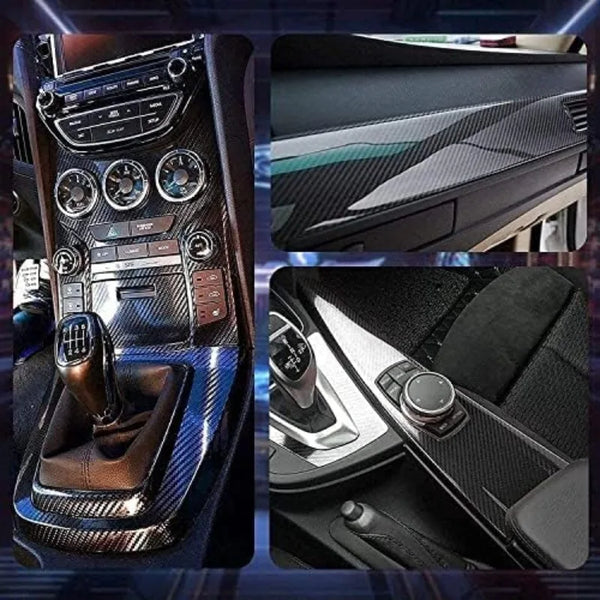 Film de décoration de moto en vinyle de Fiber de carbone, accessoires mats, autocollant noir brillant 3D 4D 5D 6D, couverture