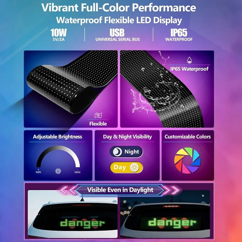 Panneau LED Animé Devil Eyes USB pour Pare-Brise – Éclairage LED | OURANE.COM