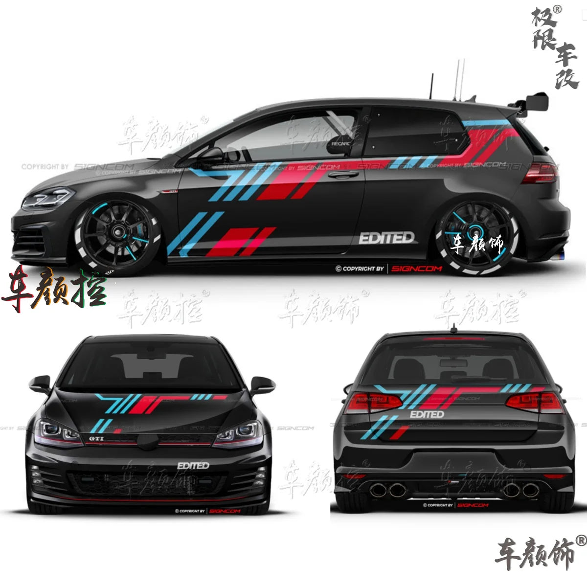 Auto Autocollants Pour Volkswagen Golf8 MK5 MK6 MK7 GTI POLO customized exterior design sporty fashionable decals Vinyl Acces