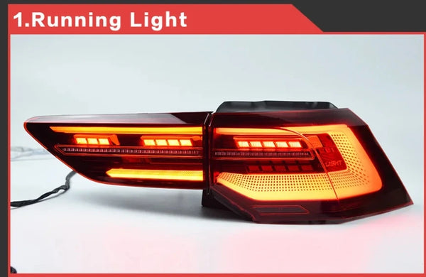 1 paire de feux arrière LED complets pour VW Golf 8 MK8 hayon 2021-2023, feu arrière dynamique séquentiel, clignotant ambre,