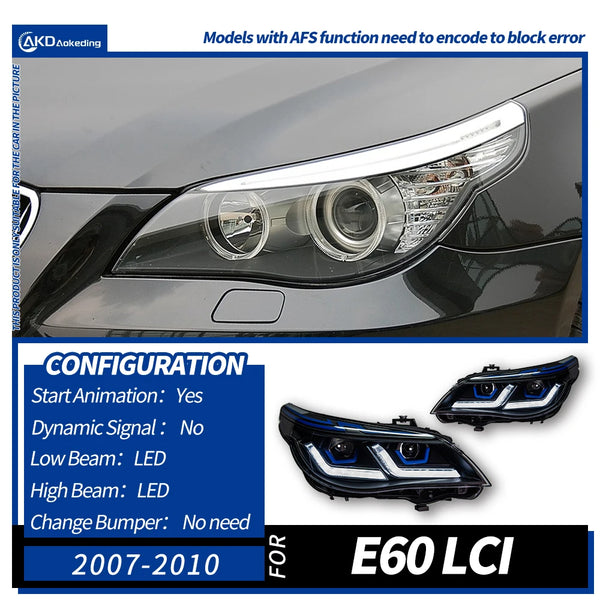 Phares BMW E60 Angel Eyes LED, 2003–2010 — vue 8