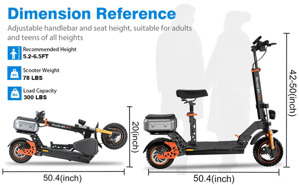Trottinette électrique pliable pour adultes Ruitoo M5 PRO avec cadre en aluminium, pneu avant 11'', pneu arrière 10'', kit d'