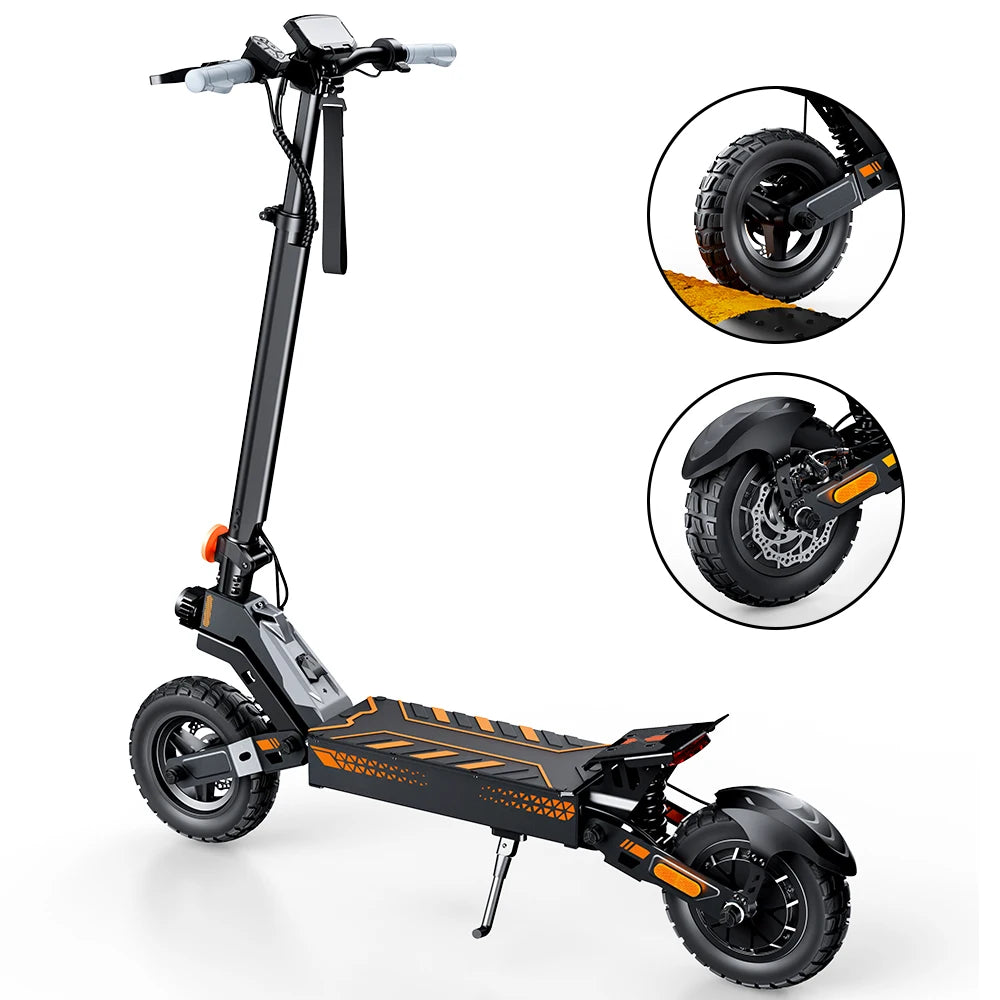 Trottinette électrique tout-terrain W10 1200W Moteur à couple élevé 48V15AH Triple freinage Étanche IPX6 Contrôle de vitesse
