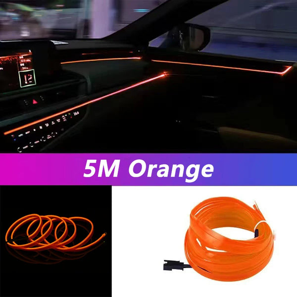 Bande lumineuse LED pour intérieur de voiture, néon, câblage EL, lampe décorative pour automobile, bricolage, lumière ambiant