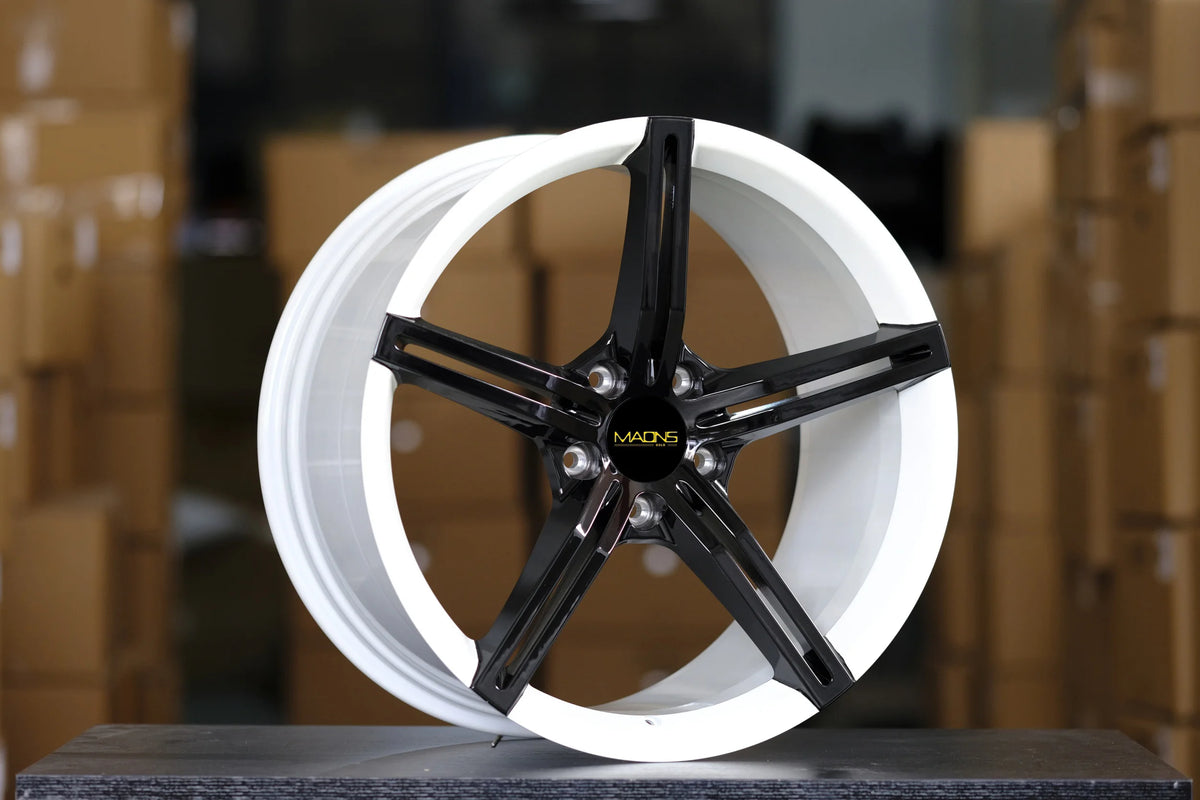 Jantes Forgées Bicolores Noir/Blanc Porsche 5x130 – 19 à 21 Pouces — vue 6