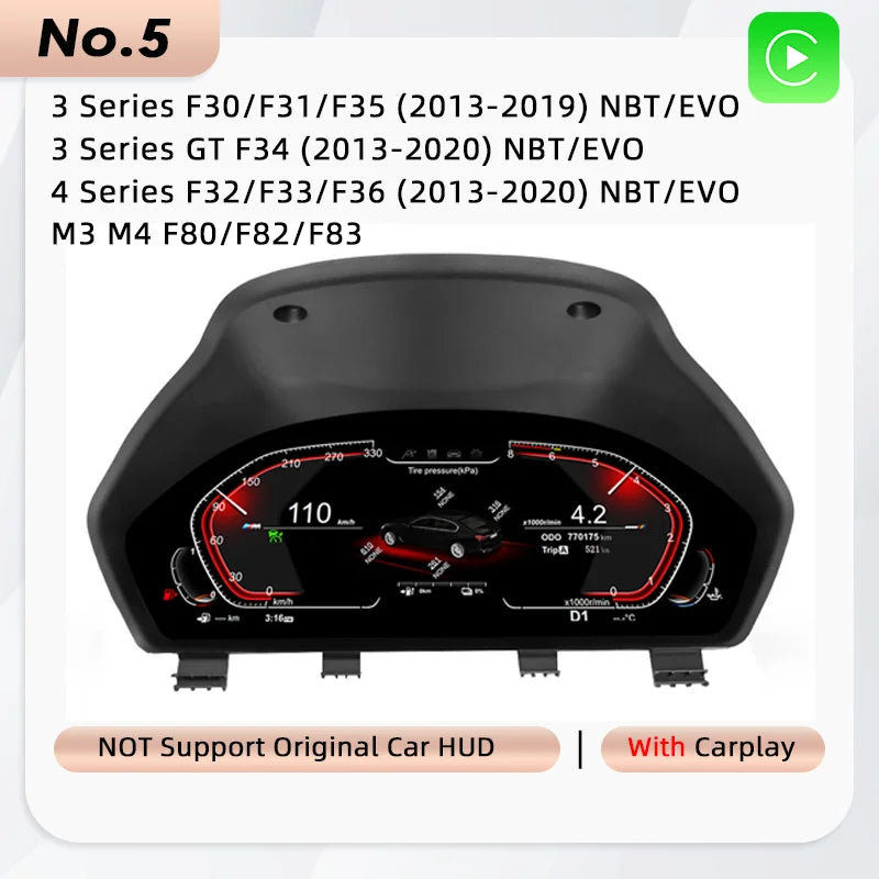 2026 Digital Instrument Dashboard Cluster Pour BMW 1 2 3 4 5 6 7 Series X1 X2 X3 X4 Speedometer Instrument Panel F10 E90 E60