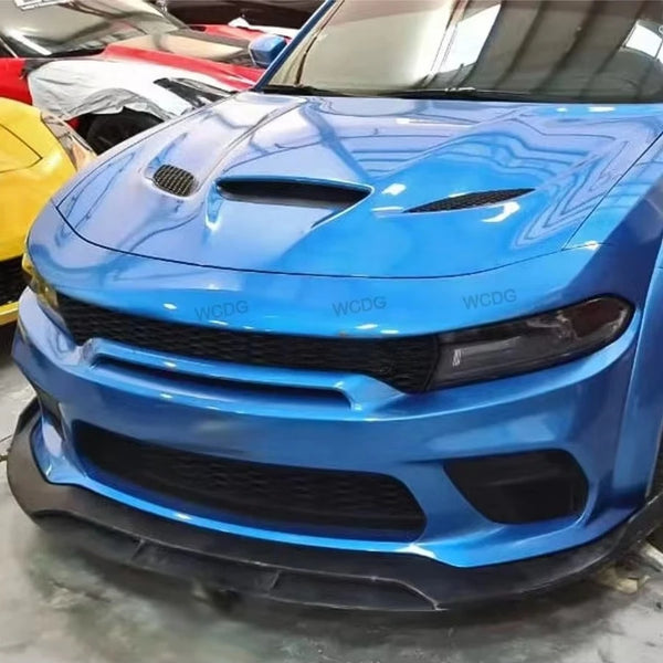 Capot en fibre de carbone style SRT pour Dodge Charger 2015-2023, capot avant ventilé, couvre-moteur, kit carrosserie extérie