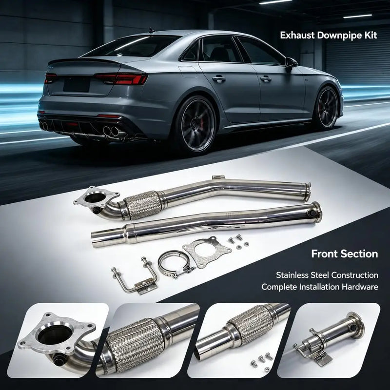 Descente d’Échappement Inox 63–76 mm pour Golf GTI MK5/MK6 et Audi A3 – Échappement | OURANE.COM