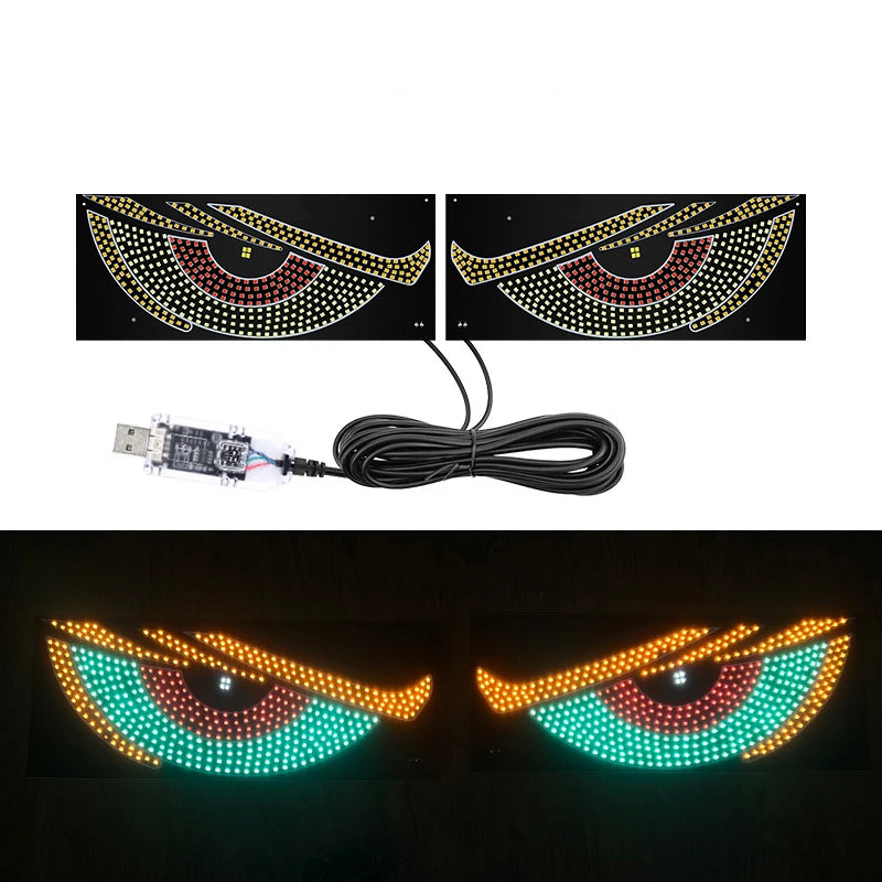 1/2PCS Devil Eyes Éclairage USB-Powered LED Matrix Panel DIY Programmable Flexible LED Screen avec Contrôle par Application f
