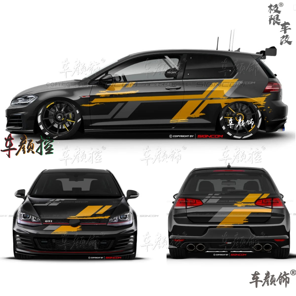 Auto Autocollants Pour Volkswagen Golf8 MK5 MK6 MK7 GTI POLO customized exterior design sporty fashionable decals Vinyl Acces