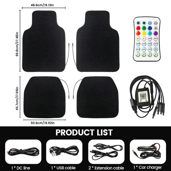 Lot de 4 tapis LED à effet ciel étoilé — vue 4