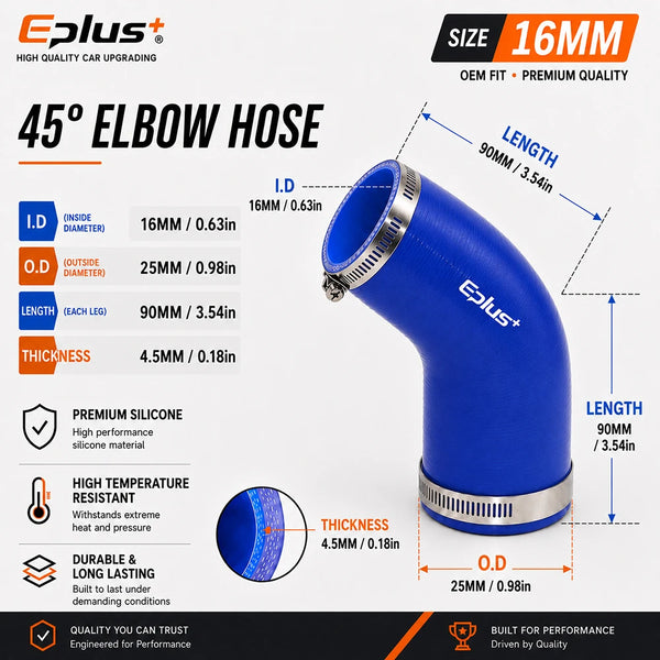 Durite Silicone Coudée 45° Bleue pour Turbo et Intercooler — vue 10