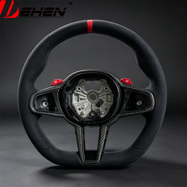 Volant en fibre de carbone CS en cuir noir pour BMW M2 M3 M4 M5 M8 X3M X4M X5M X6M F90 G80 G82 G87 Accessoire de modification