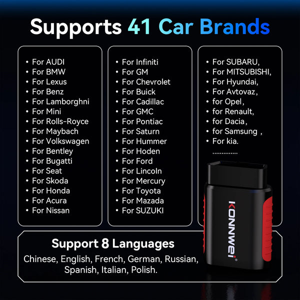 Valise diagnostic KONNWEI KDIAG Bluetooth 5.0 multi-marques — vue 8