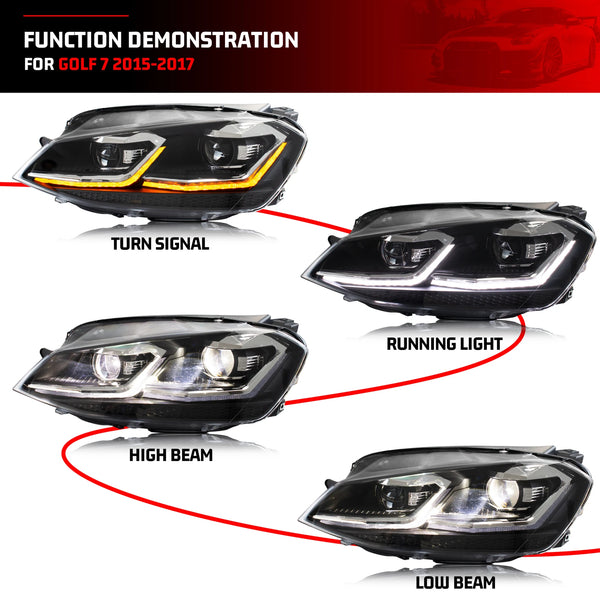 Phares LED Golf 7 TSI/TDI, 2012–2017 — vue 3