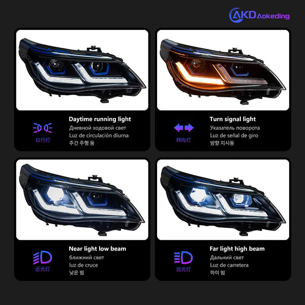 Phares BMW E60 Angel Eyes LED, 2003–2010 — vue 3