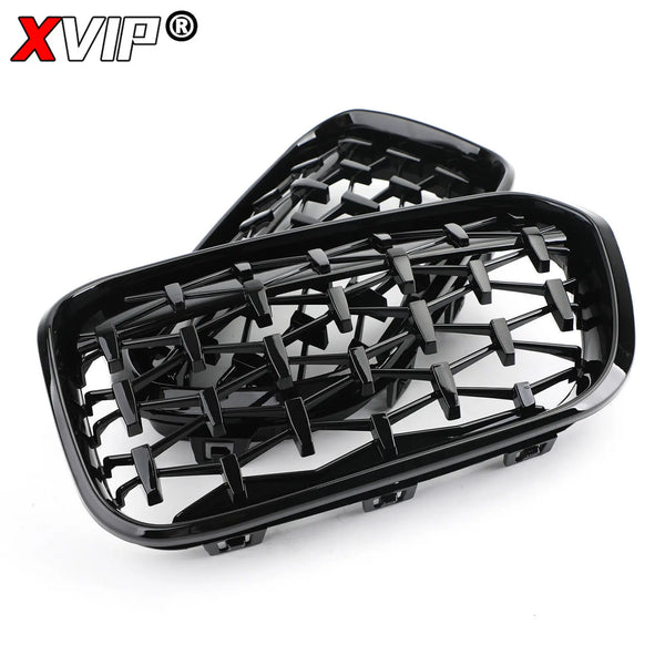 XVIP calandre de course de calandre de pare-chocs avant pour BMW série 1 F20 F21 2015-2019 Grilles noires brillantes à Double