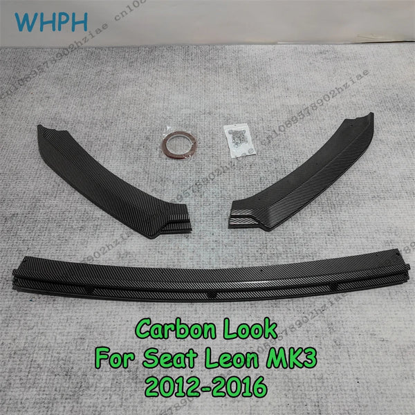 Becquet de lèvre de pare-chocs avant noir brillant, pour Seat Leon MK3 MK3.5 2012 - 2019, couvercle de diffuseur de lèvre ABS